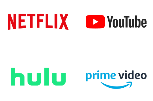 Netflix, Hulu, YouTube, Amazon Prime Video